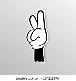 hand pointing two fingers cartoon style