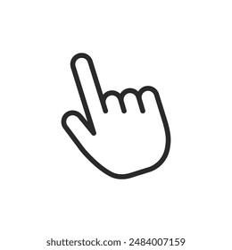 Hand pointing up, linear style icon. hand gesture pointing upwards. Editable stroke width.