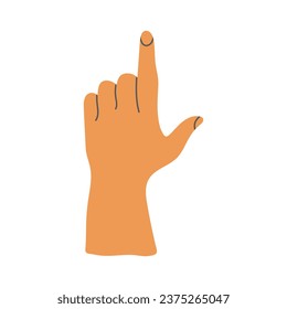 Hand pointing up vector clipart illustration, click sign isolated on white background