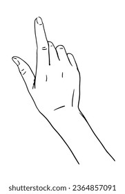 Hand pointing up vector illustration