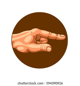 hand pointing the way in circular shape
