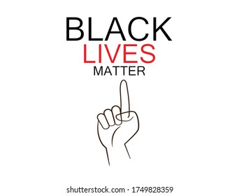 Hand points to the inscription " Black Lives Matter"  