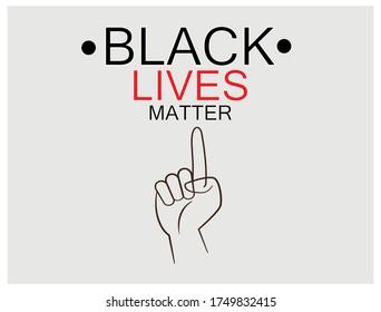 Hand points to the inscription " Black Lives Matter"