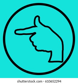 The hand points left