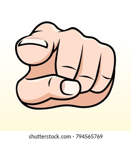 Hand Ponting Finger Icon Illustration