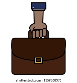 hand with portfolio documents
