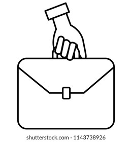 hand with portfolio icon