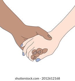 Hand in hand pose illustrated on white background. Hand drawn vector illustration of Hands. vector illustration for poster, banner, advertisement, web background, promotion activities.