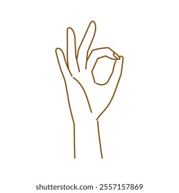 Hand pose: Image of a beautiful woman's hand making a circle with her fingers (OK sign)