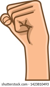 Hand pose. Image illustration of a fist