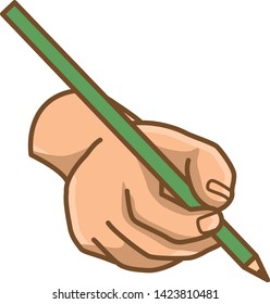 Hand pose. Image illustration holding a pencil