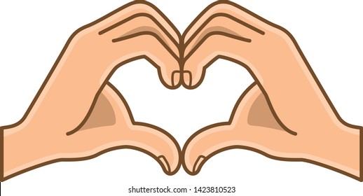 Hand pose. Image illustration making heart shape with both hands