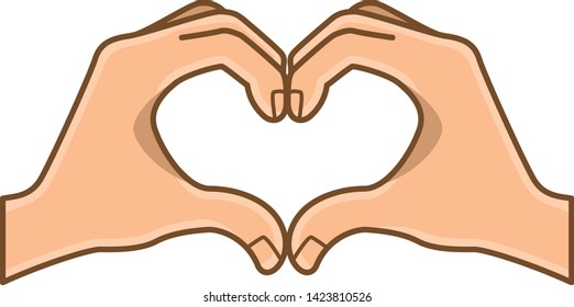 Hand pose. Image illustration making heart shape with both hands