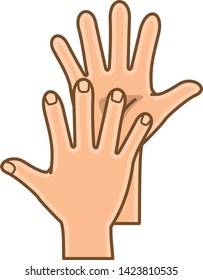 Hand pose. Image illustration which is making number 10 with finger