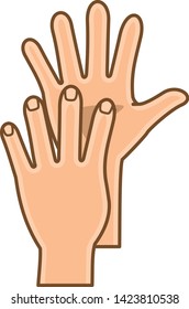 Hand pose. Image illustration which is making number 9 with finger