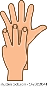 Hand pose. Image illustration which is making number 8 with finger