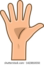 Hand pose. Image illustration which is making number 5 with finger