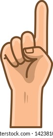 Hand pose. Image illustration which is making number 1 with finger