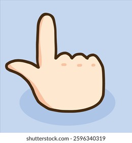 a hand pose L design doodle