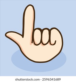 a hand pose L design doodle