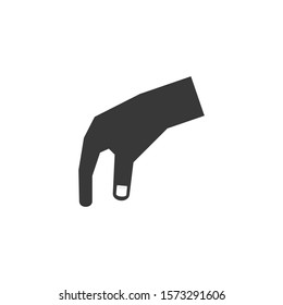 Hand pose like picking something. Stock vector illustration isolated on white background.