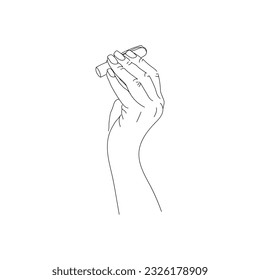 hand pose line vector art in white background