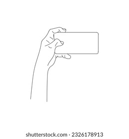 hand pose line vector art in white background