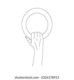 hand pose line vector art in white background