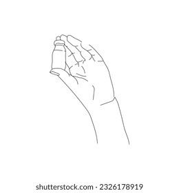 hand pose line vector art in white background