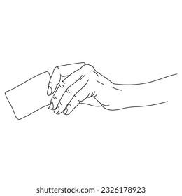 hand pose line vector art in white background