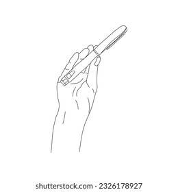 hand pose line vector art in white background