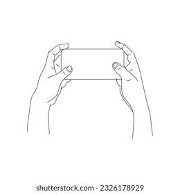 hand pose line vector art in white background