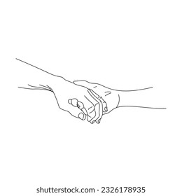 hand pose line vector art in white background