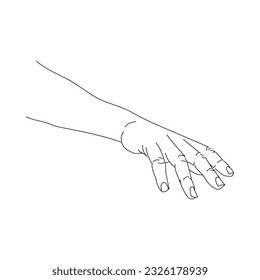 hand pose line vector art in white background