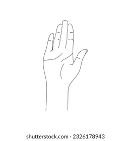 hand pose line vector art in white background