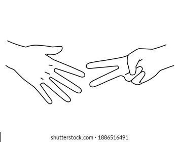 Hand pose of Rock paper scissors