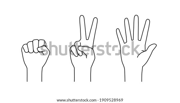 Hand Pose Rock Paper Scissors Stock Vector (Royalty Free) 1909528969 ...