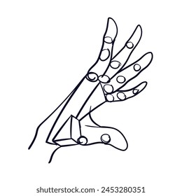Handstellung Kritzel Zeichnungslinie Vektorgrafik Handanatomie Kritzel