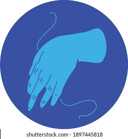 Logotipo de símbolo Hand Pose, genial vector de logotipo, mano vectorial de logotipo minimalista con hilo, diseño de logotipo de camiseta