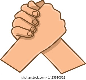 Hand pose. Two hands holding hands. Image illustration