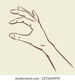 Hand with pose vector for card, decoration, illustration