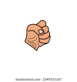 Posición de mano,gesto de puño,aislado en fondo blanco,ilustración vectorial eps10