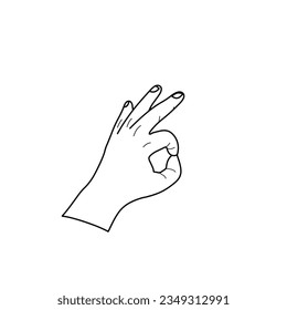Hand pose,its okay pose isolated on white background,vector illustration eps10