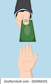 Hand poses counting, giving business man boss give some money or receive salary ,vector EPS 10
