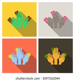 Hand poses counting, giving, taking, squeezing and showing cash. hands giving money