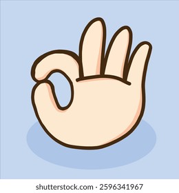 a hand poses OK design doodle
