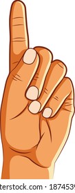 HAND POSES ONE FINGER VECTOR ILLUSTRATION