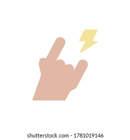 Hand position icon. Simple color vector elements of rock n roll icons for ui and ux, website or mobile application