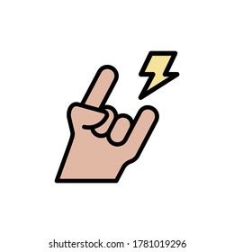 Hand position icon. Simple color with outline vector elements of rock n roll icons for ui and ux, website or mobile application