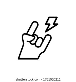 Hand position icon. Simple line, outline vector elements of rock n roll icons for ui and ux, website or mobile application